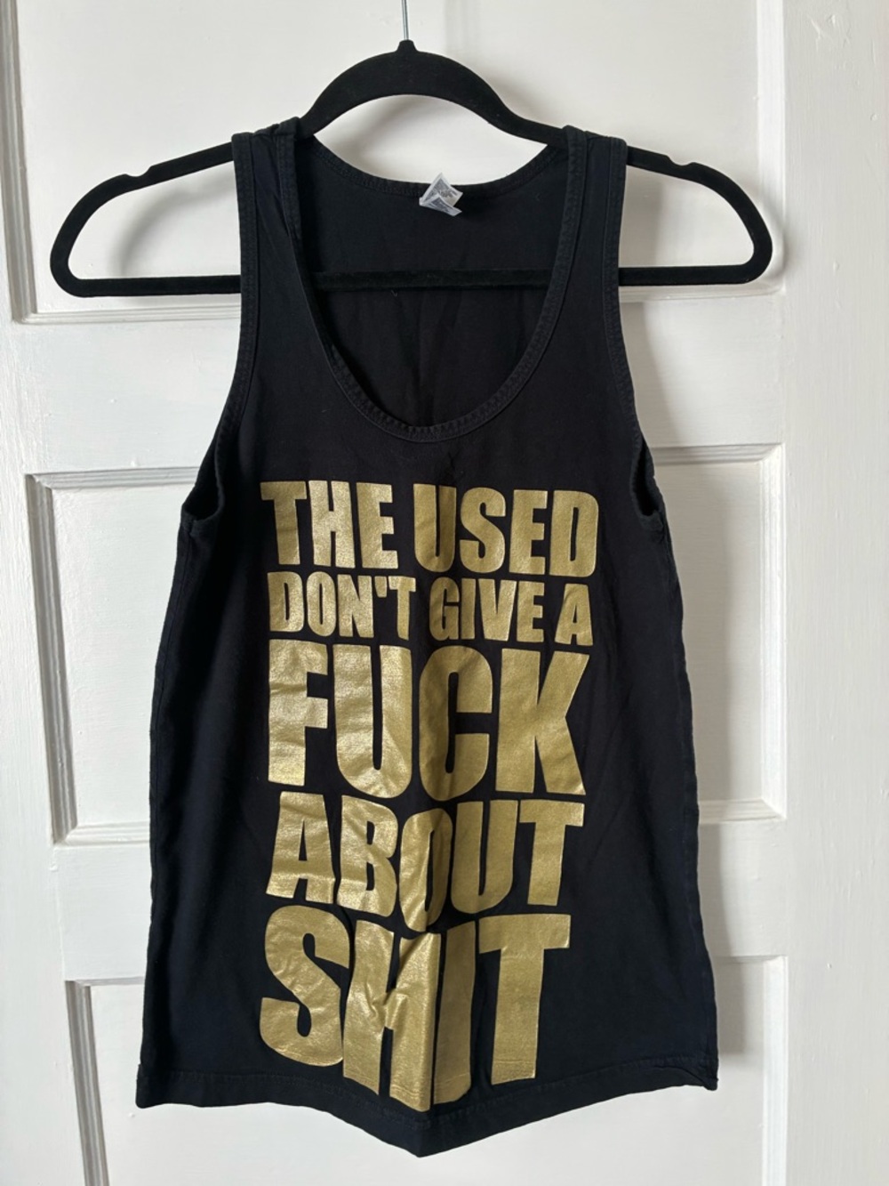 The Used - Vintage Black Tank with Gold Graphic Text
